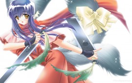 anime girl sword fight, wallpapers